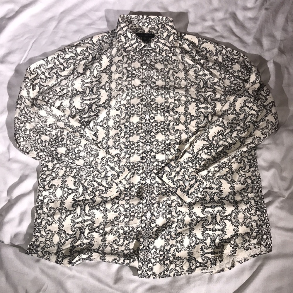 Jhane Barnes Silk Printed Dress Shirt